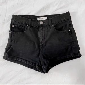 Garage High Waisted Black Denim Shorts